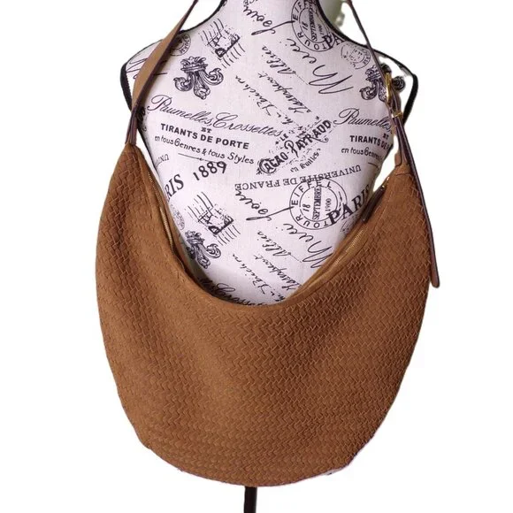 🆕MADEWELL Essentials Curve Suede Woven Shoulder Bag Brown - Picture 12 of 14